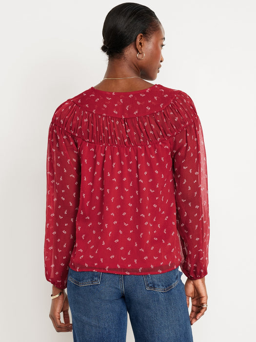 Tie-Front Chiffon Top