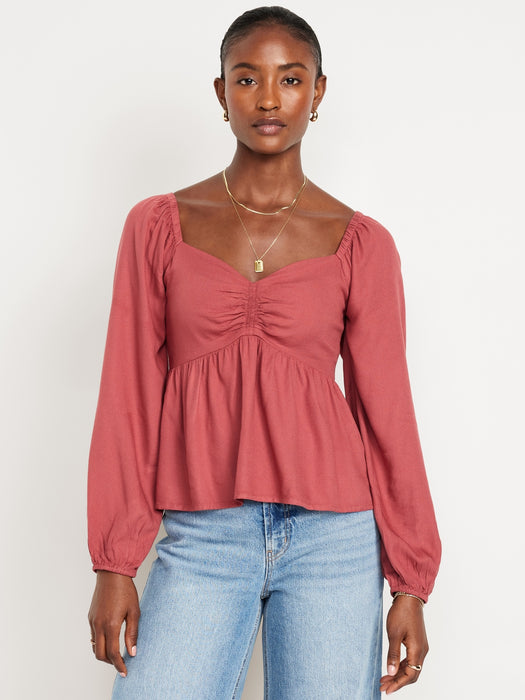 Shirred Crepe Top