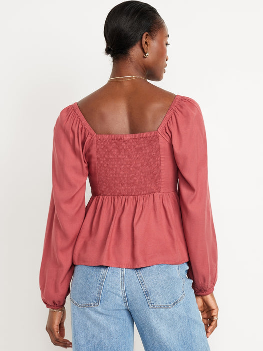 Shirred Crepe Top