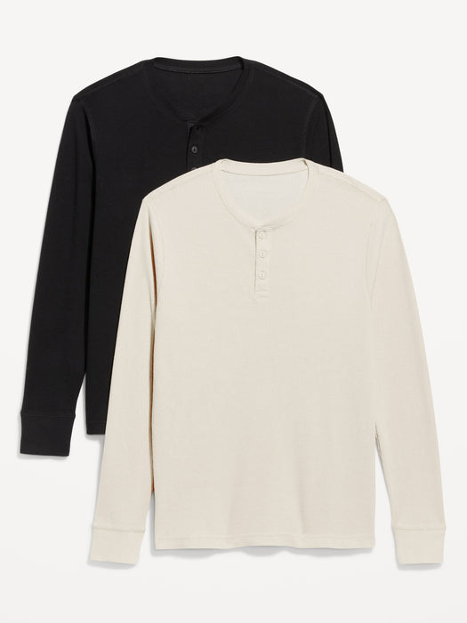Thermal-Knit Henley T-Shirt 2-Pack