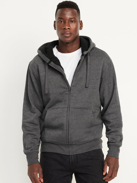 Sherpa-Lined Zip Hoodie