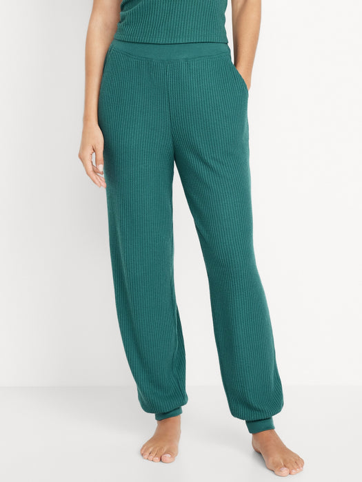 High-Waisted Waffle Lounge Joggers