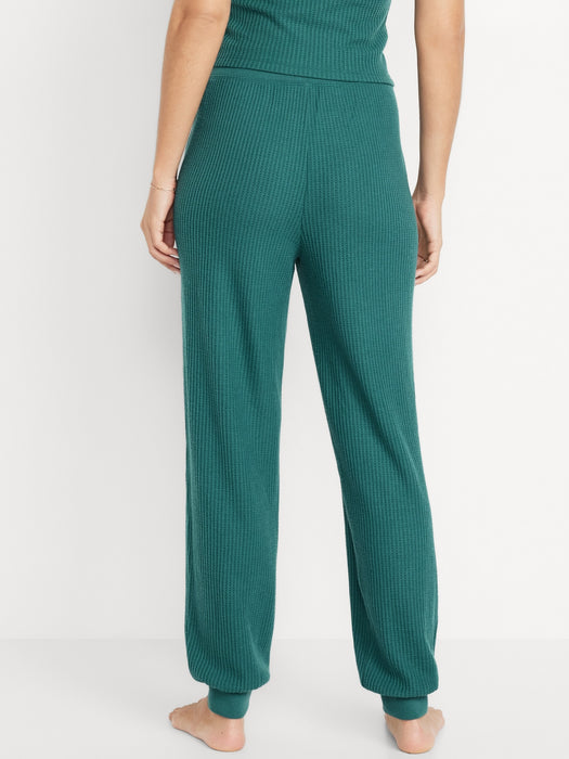 High-Waisted Waffle Lounge Joggers