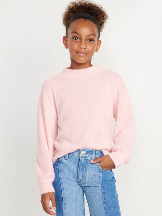 Cozy Mock-Neck Chenille Sweater for Girls