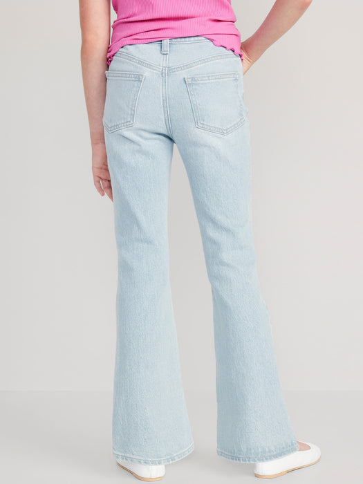 High-Waisted Built-In Tough Ripped Schlagjeans für Mädchen
