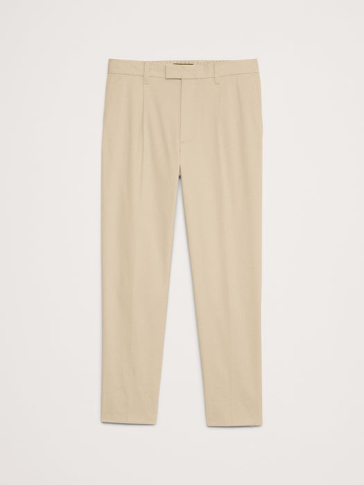 Pleated Cropped Italian-Stretch Chino