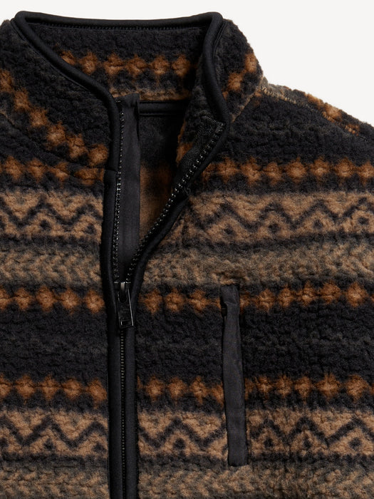 Printed Full-Zip Sherpa Jacket for Boys