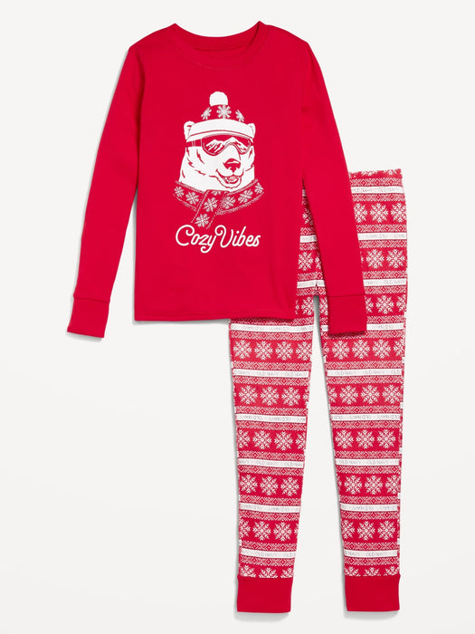 Gender-Neutral Graphic Snug-Fit Pajama Set for Kids