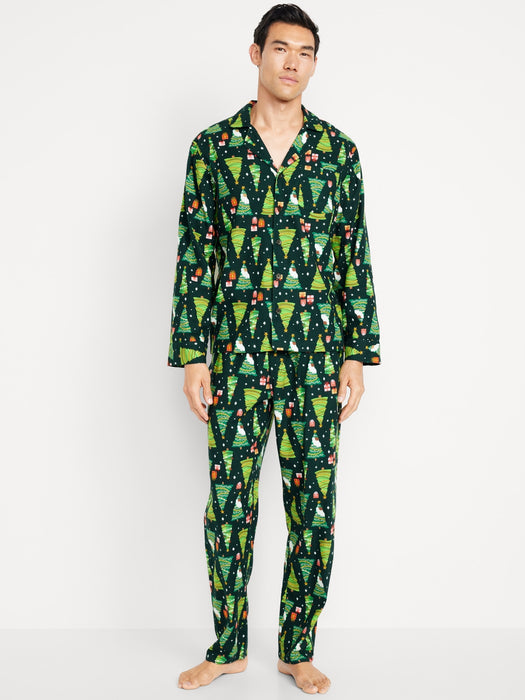 Printed Flannel Pajama Set for Men