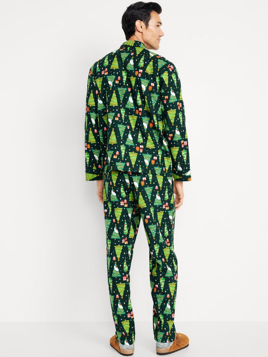 Printed Flannel Pajama Set for Men
