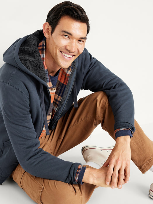 Sherpa-Lined Zip Hoodie