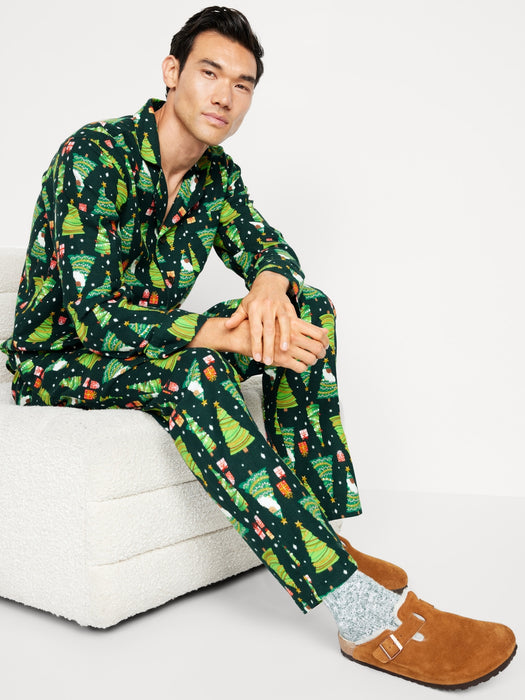 Printed Flannel Pajama Set for Men