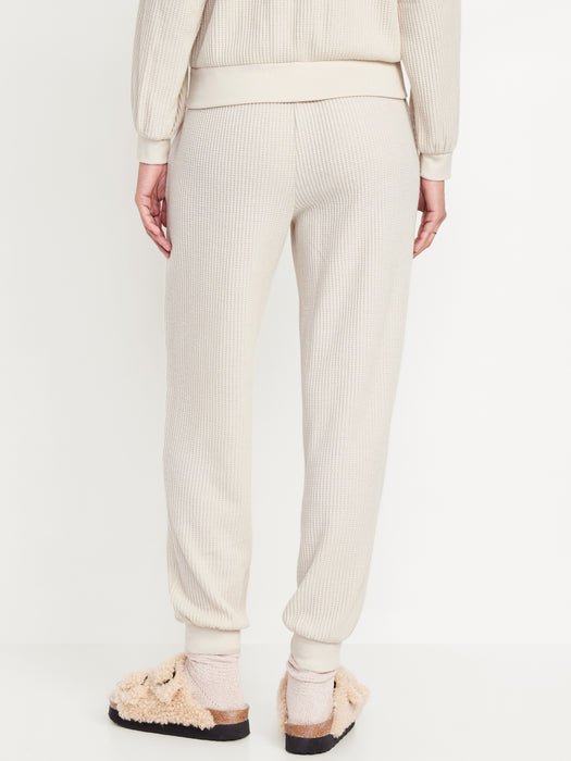 High-Waisted Waffle Lounge Joggers