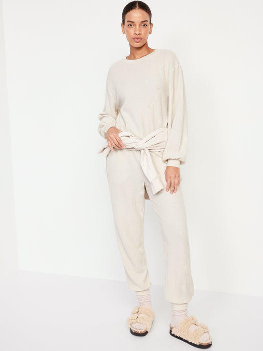 High-Waisted Waffle Lounge Joggers