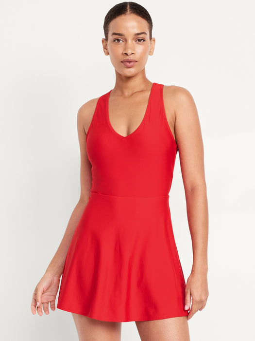Matte Tie-Back Swim Dress