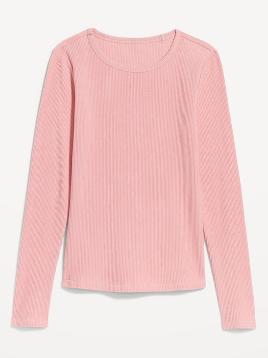 Plush-Knit Long-Sleeve T-Shirt