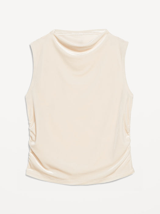 Mock-Neck Velvet Top