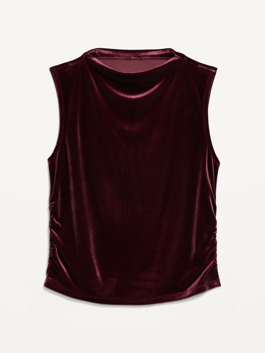 Mock-Neck Velvet Top