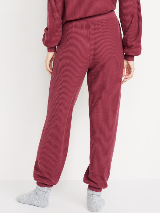 High-Waisted Waffle Lounge Joggers
