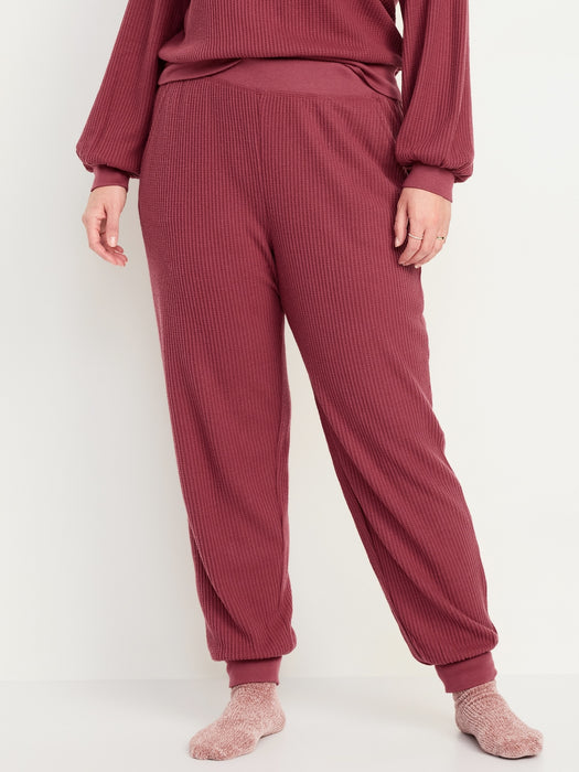 High-Waisted Waffle Lounge Joggers
