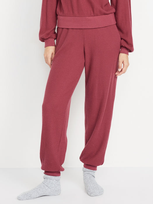 High-Waisted Waffle Lounge Joggers