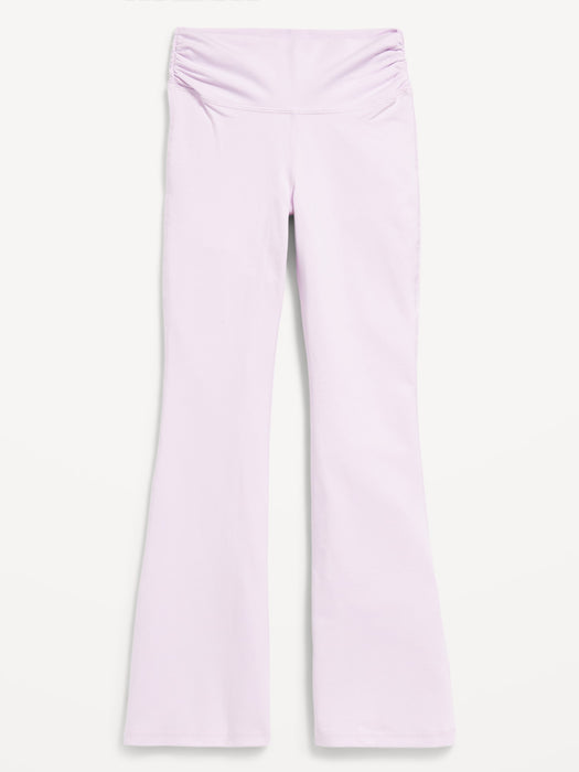 High-Waisted PowerChill Side-Ruched Flared Leggings for Girls