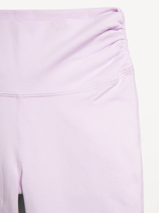 High-Waisted PowerChill Side-Ruched Flared Leggings for Girls