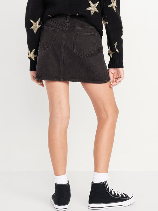 High-Waisted Sparkly Jean Skirt for Girls