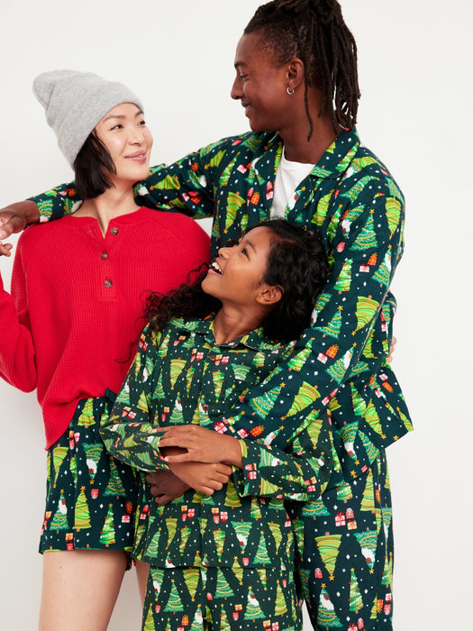 Gender-Neutral Printed Button-Front Pajama Set for Kids