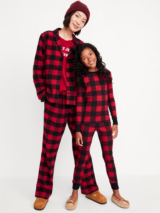 Gender-Neutral Printed Button-Front Pajama Set for Kids