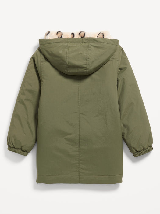 Cozy Water-Resistant Hooded Parka Coat for Girls