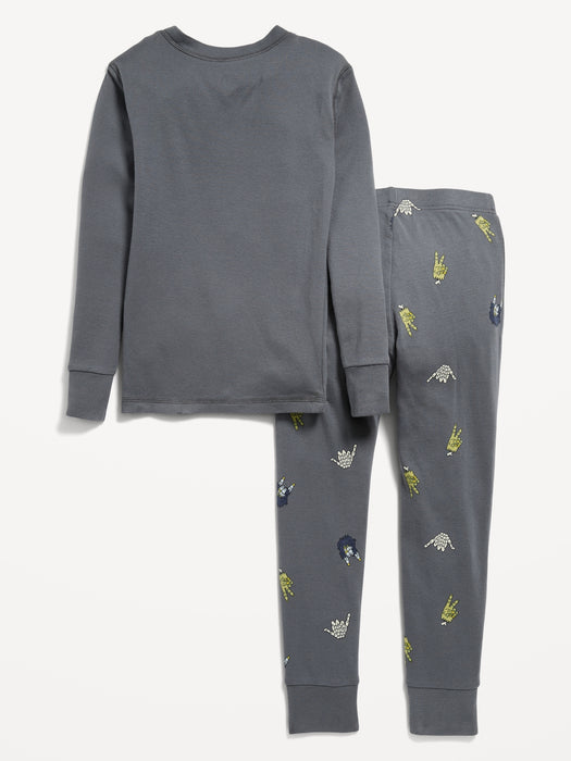 Gender-Neutral Graphic Snug-Fit Pajama Set for Kids