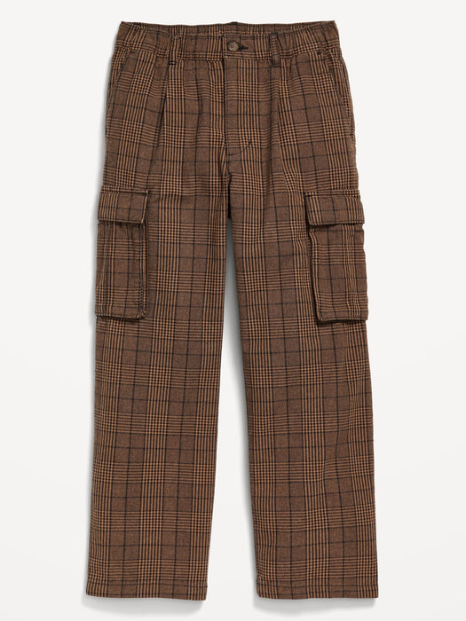 Baggy Plaid Cargo Pants for Boys
