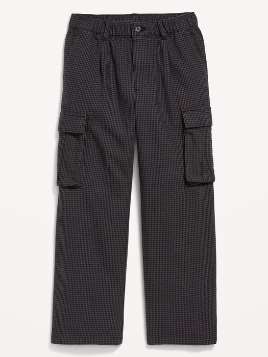 Baggy Plaid Cargo Pants for Boys