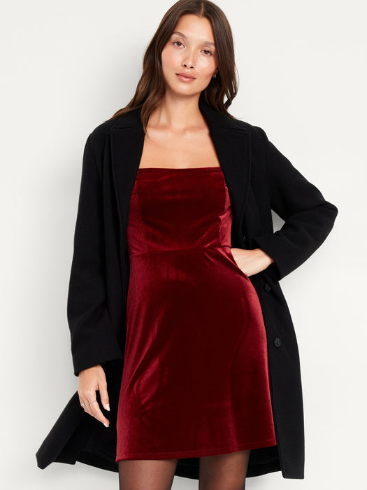 Fit &amp; Flare Velvet Mini Dress