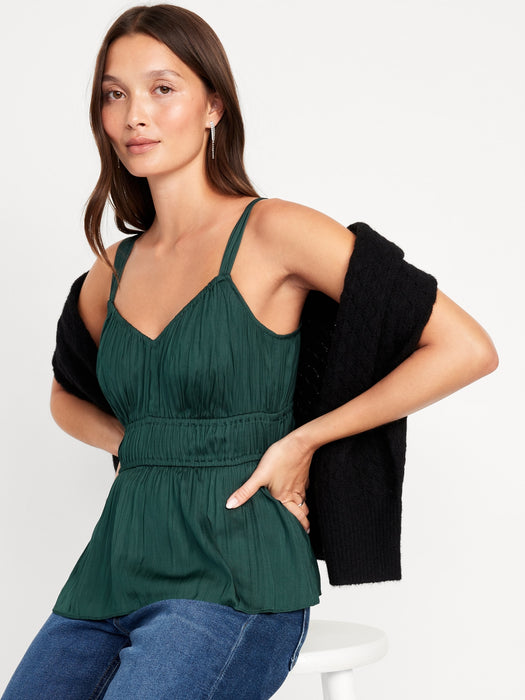 Waist-Defined Satin Top