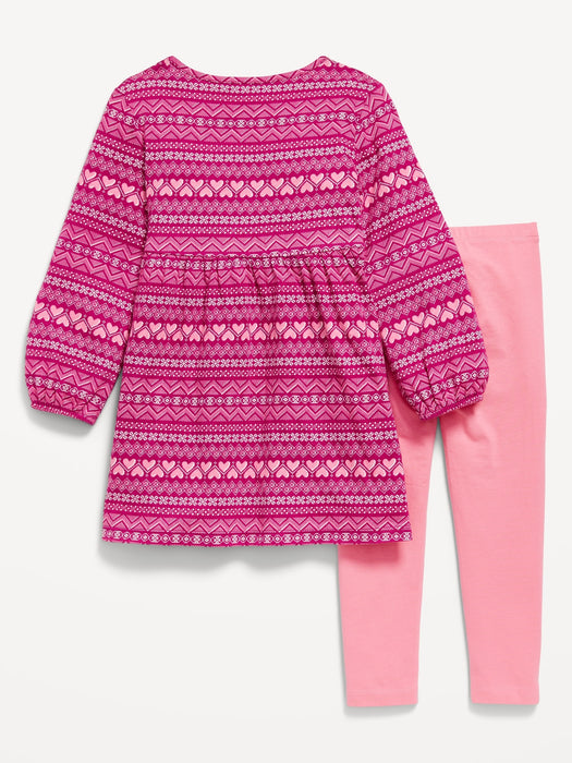 Long-Sleeve Dress &amp; Leggings 2-Pack for Toddler Girls