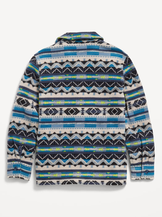 Cozy Printed Long-Sleeve Microfleece Shirt for Boys