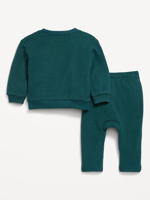 Thermal-Knit Sweatshirt and Pants Set for Baby