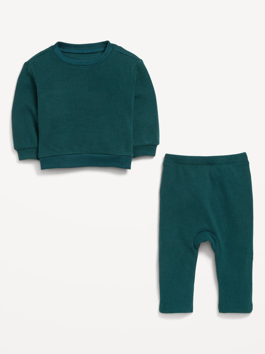 Thermal-Knit Sweatshirt and Pants Set for Baby