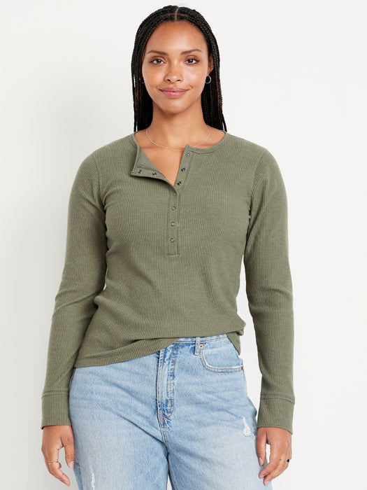 Fitted Plush Henley T-Shirt