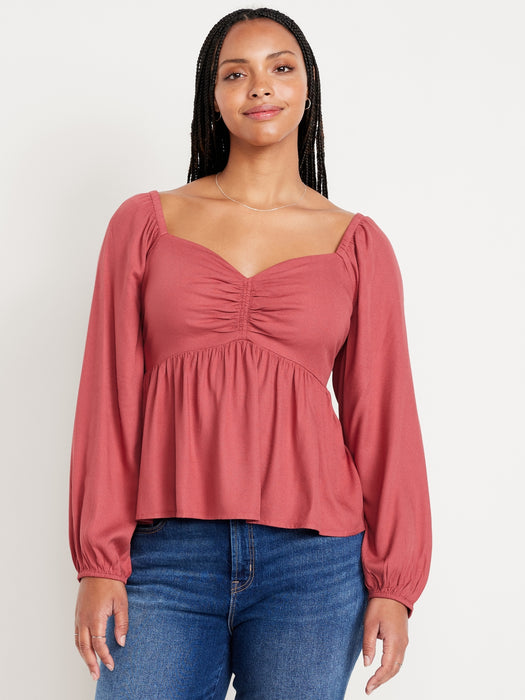 Shirred Crepe Top