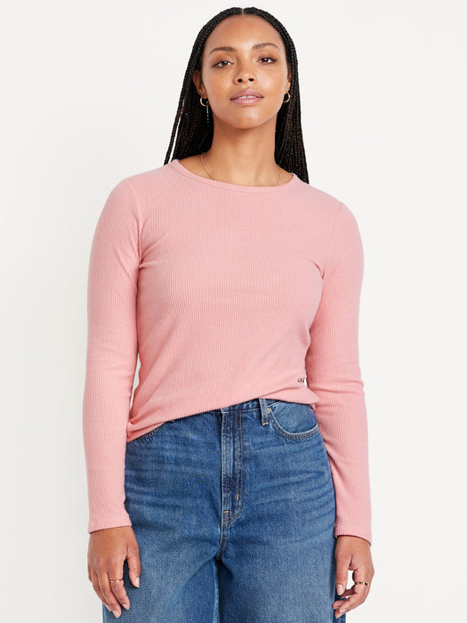 Plush-Knit Long-Sleeve T-Shirt