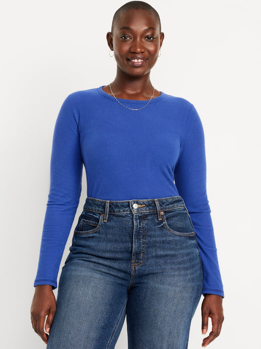 Plush-Knit Long-Sleeve T-Shirt