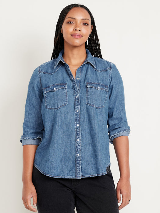 Classic Button-Down Jean Shirt