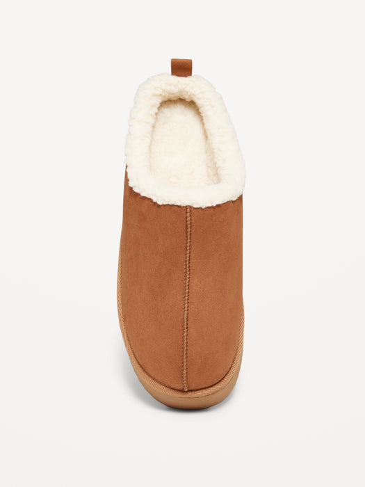 Sherpa-Lined Platform Slippers
