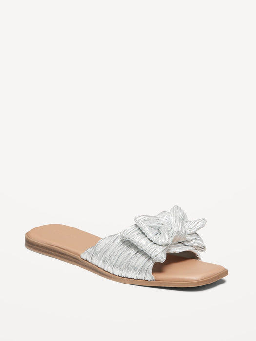 Knot-Front Slide Sandals
