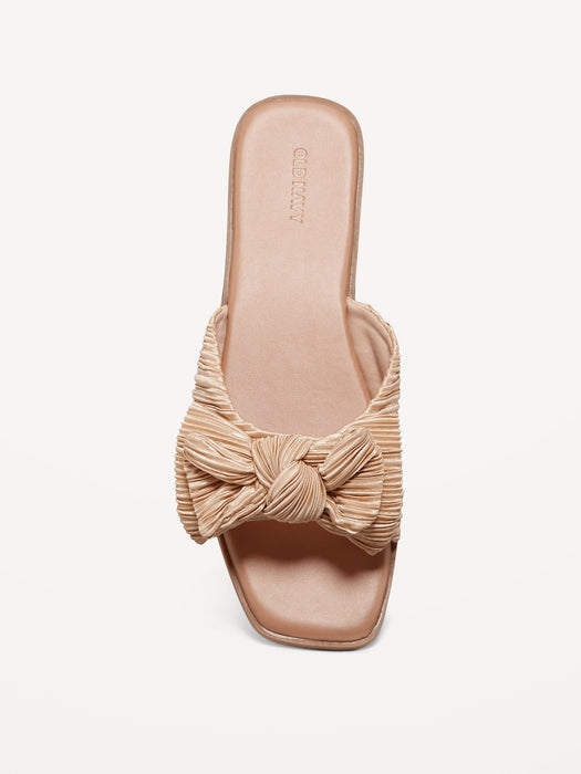 Knot-Front Slide Sandals