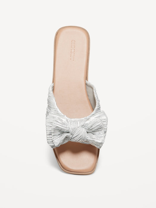 Knot-Front Slide Sandals