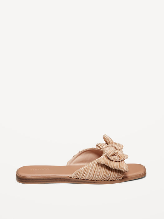 Knot-Front Slide Sandals